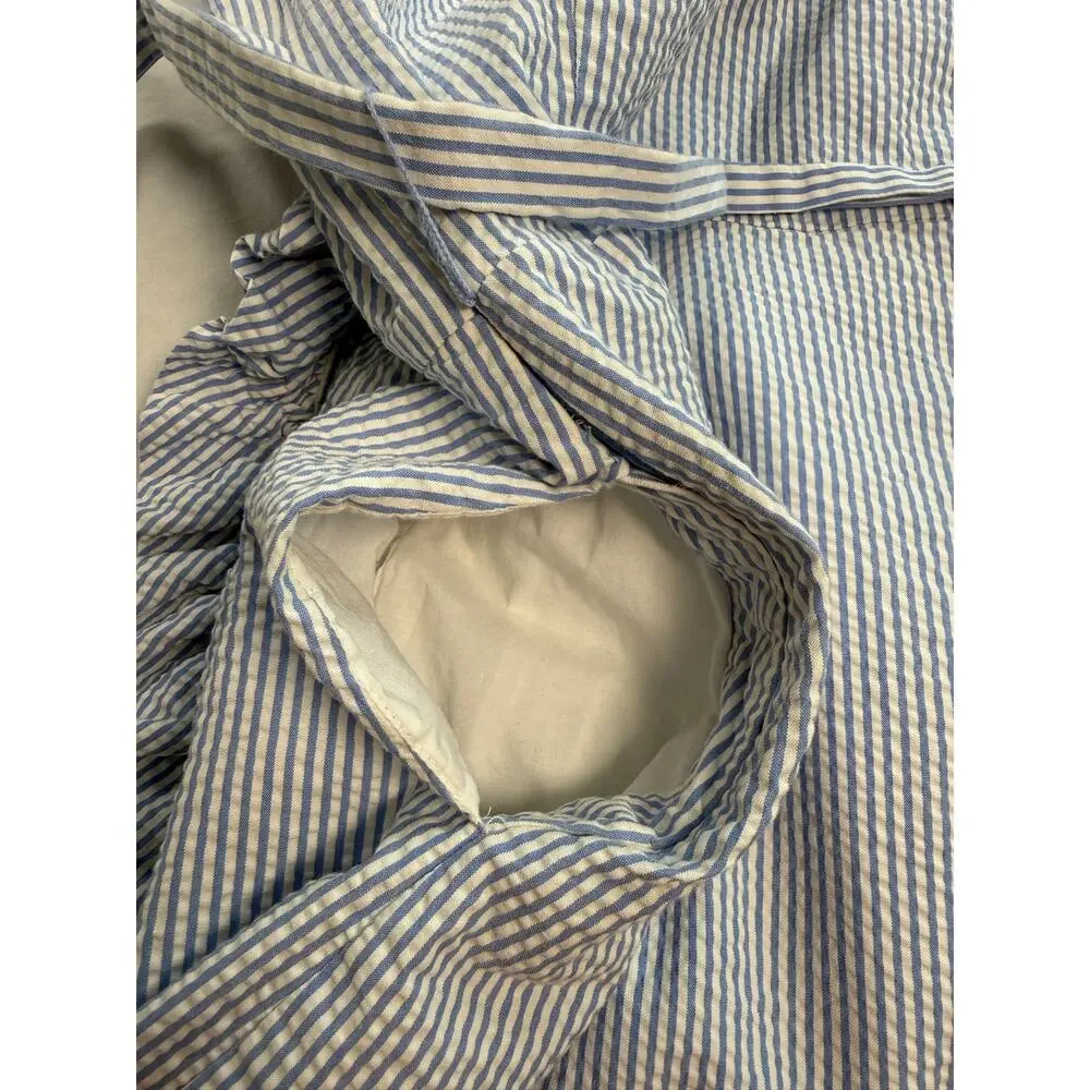 Vineyard Vines Blue White Seersucker Ruffle Dress SIZE 8